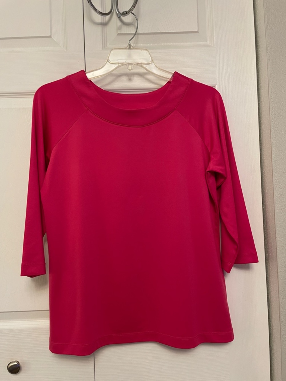 Susan Graver Essentials Pink Pullover Top Medium 3/4 Length Sleeves Great Shape